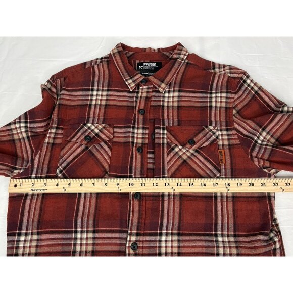 Off The Grid Destroyer Flannel Shirt Men’s XL Red Black Plaid Long Sleeve - Picture 13 of 15
